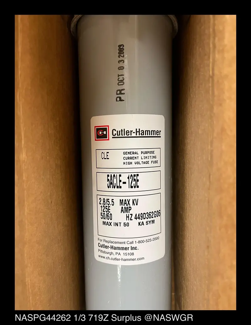 Cutler-Hammer 5Acle-125E 125E Amp, 5.5 Kv Current-Limiting Hv Fuse – Unused 1