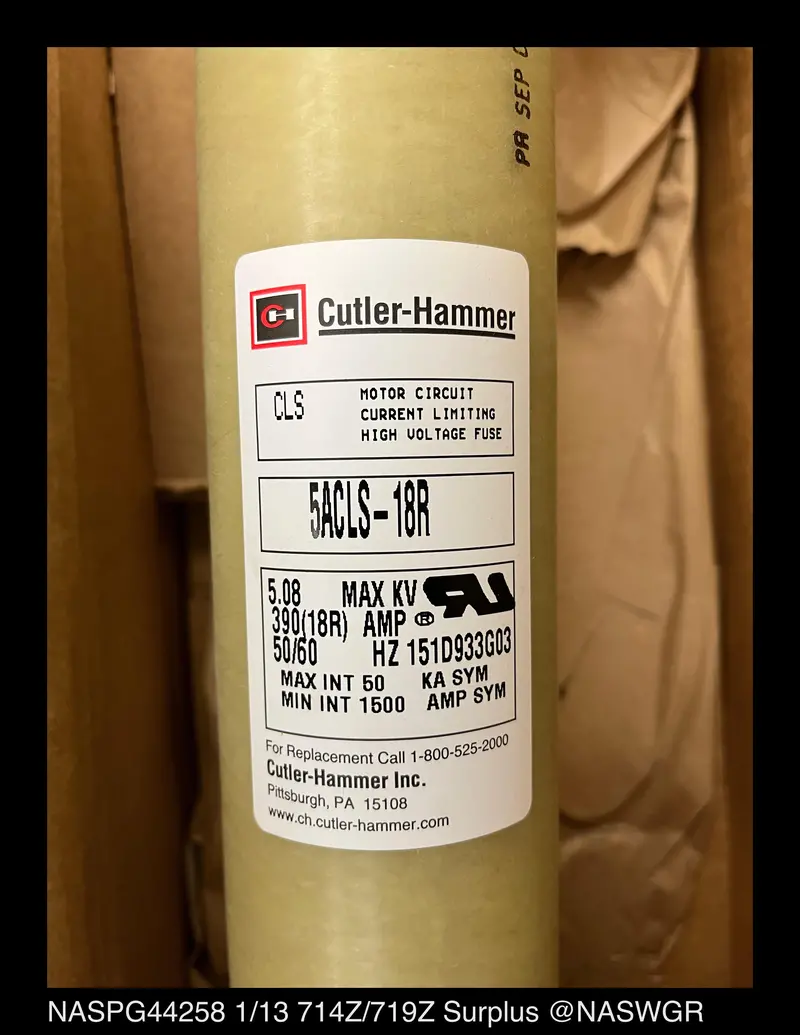 Cutler Hammer 5Acls-18R 390A (18R) 5.08 Kv Hv Current-Limiting Fuse – Unused 1