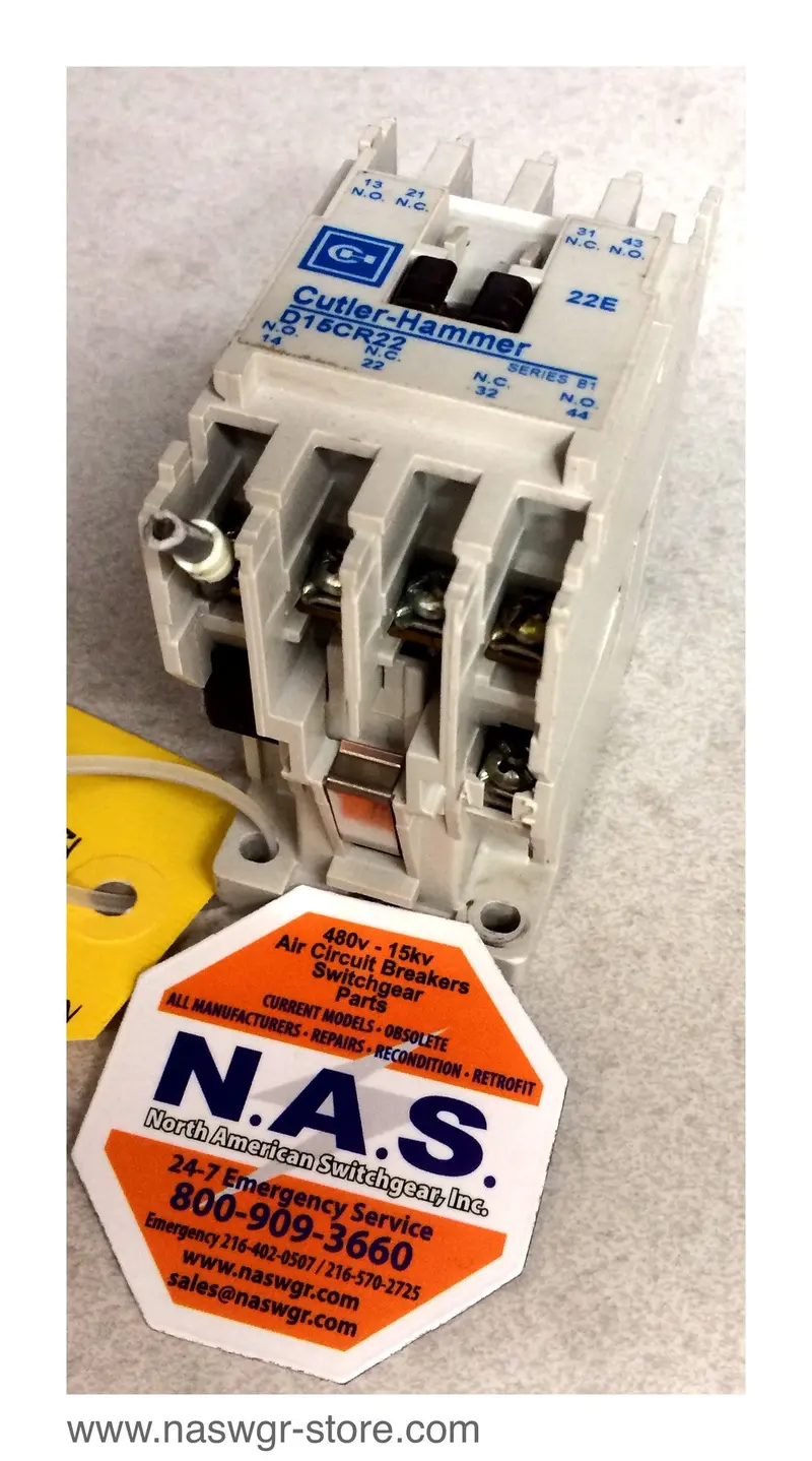 Cutler Hammer D15Cr22 Electromechanical Contactor – 15A, 220V Ac 1