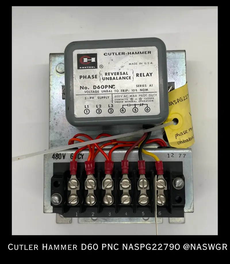 Cutler-Hammer D60Pnc Phase Unbalance And Reverse Sequence Relay 1