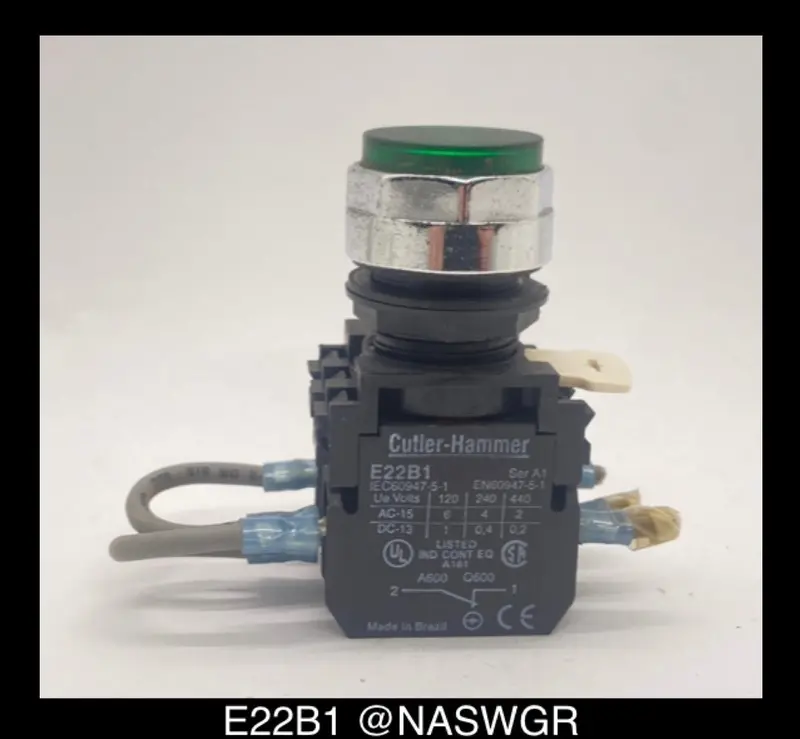 Cutler-Hammer E22B1 Momentary Push Button – Black, 120V Ac 1