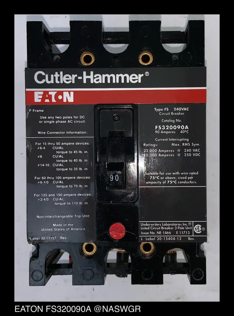 Cutler Hammer Fs320090A 90A Molded Case Circuit Breaker 1