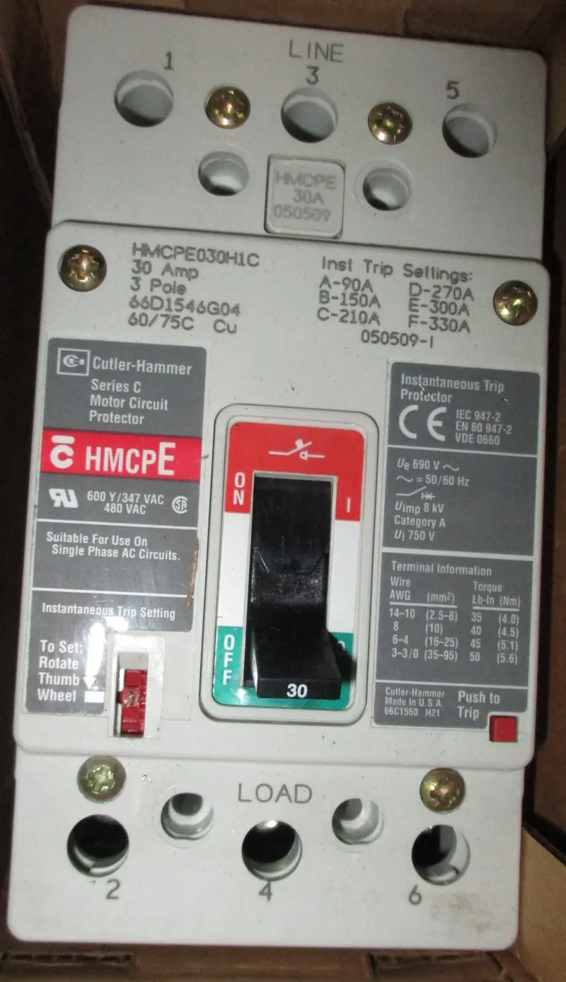Cutler-Hammer Hmcpe030H1C 30A Motor Circuit Protector – New/Unused 1