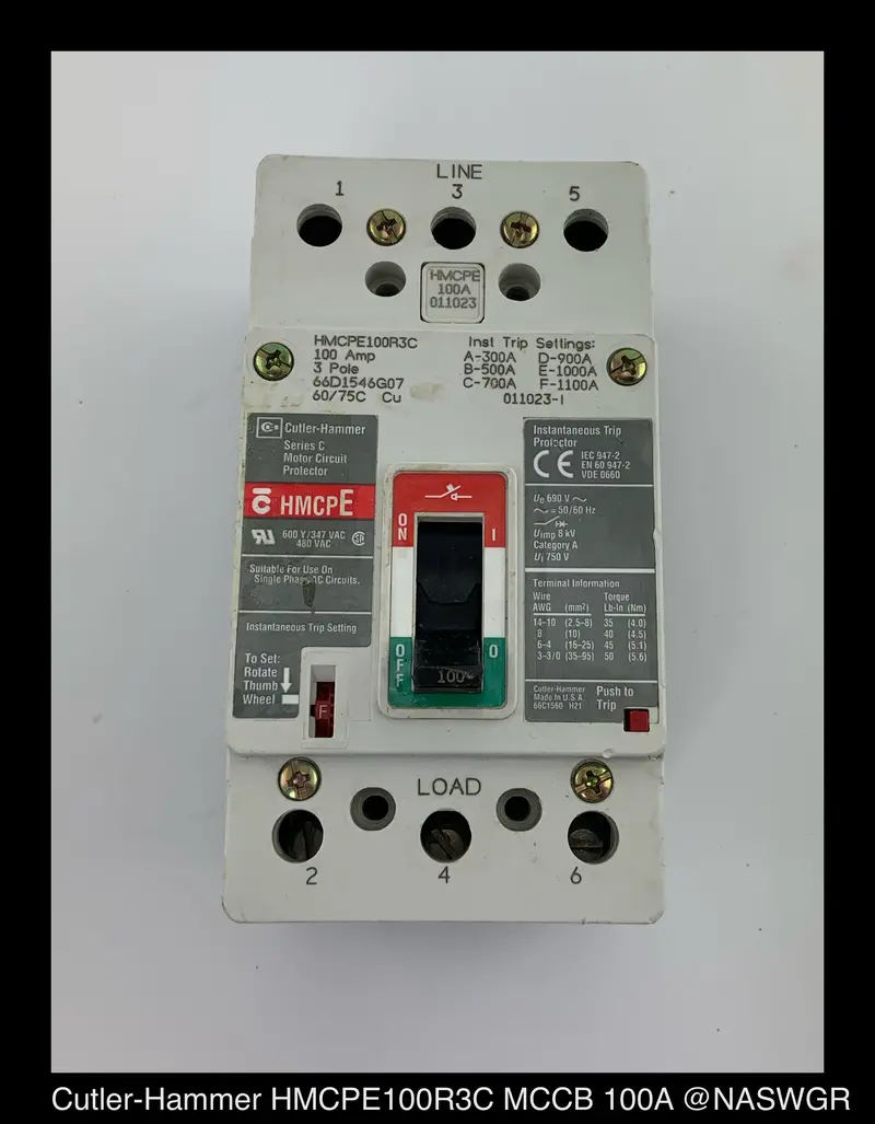 Cutler-Hammer Hmcpe100R3C Motor Circuit Protector – 100A 1