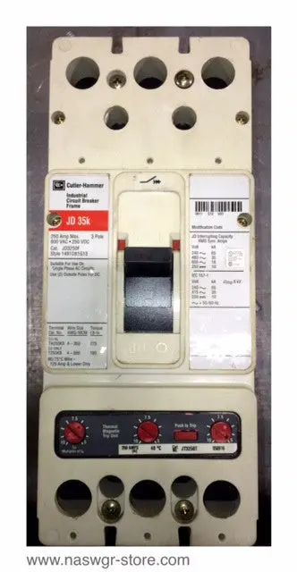 Cutler-Hammer Jd3250F Molded Case Circuit Breaker – 250 A 1
