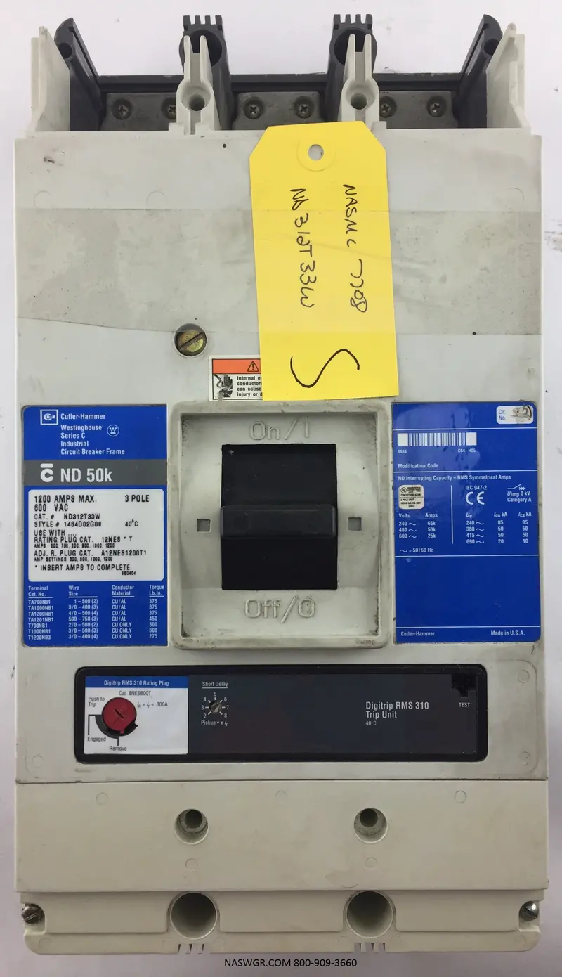 Cutler-Hammer Nd312T33W 800A Heavy-Duty Circuit Breaker 1