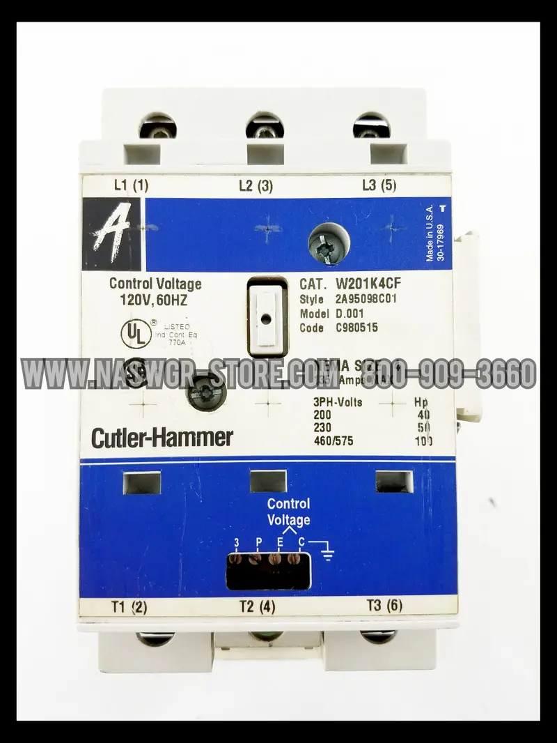 Cutler Hammer W201K4Cf Nema Size 2 Contactor 1