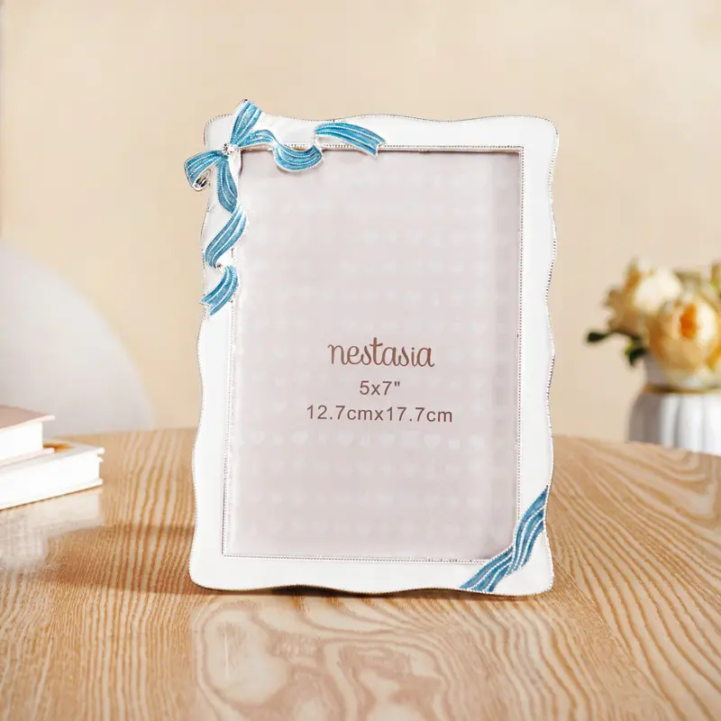 Dainty Blue Bow Photo Frame – Large 13X18Cm Feminine Design 1