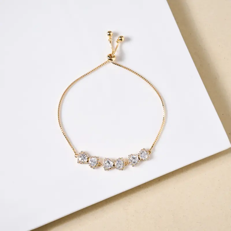 Dainty Ribbon Bow Chain Bracelet In 14K Gold 1