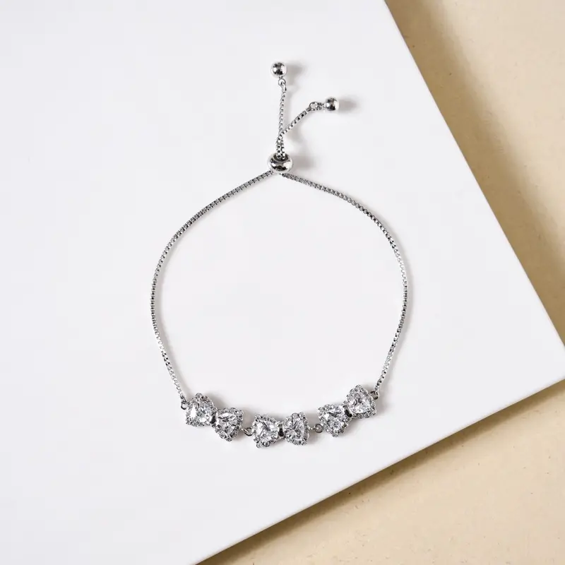 Dainty Ribbon Bow Chain Bracelet In Sterling Silver 1