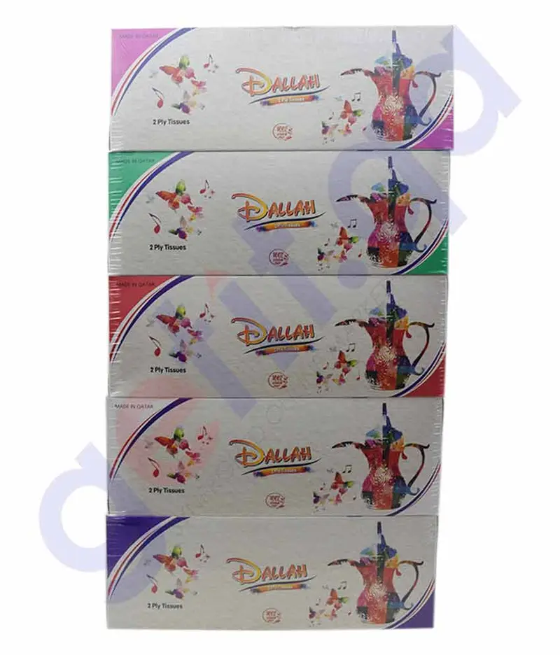 Dallah Premium 2-Ply Facial Tissue – 200 Sheets × 5 Boxes 1