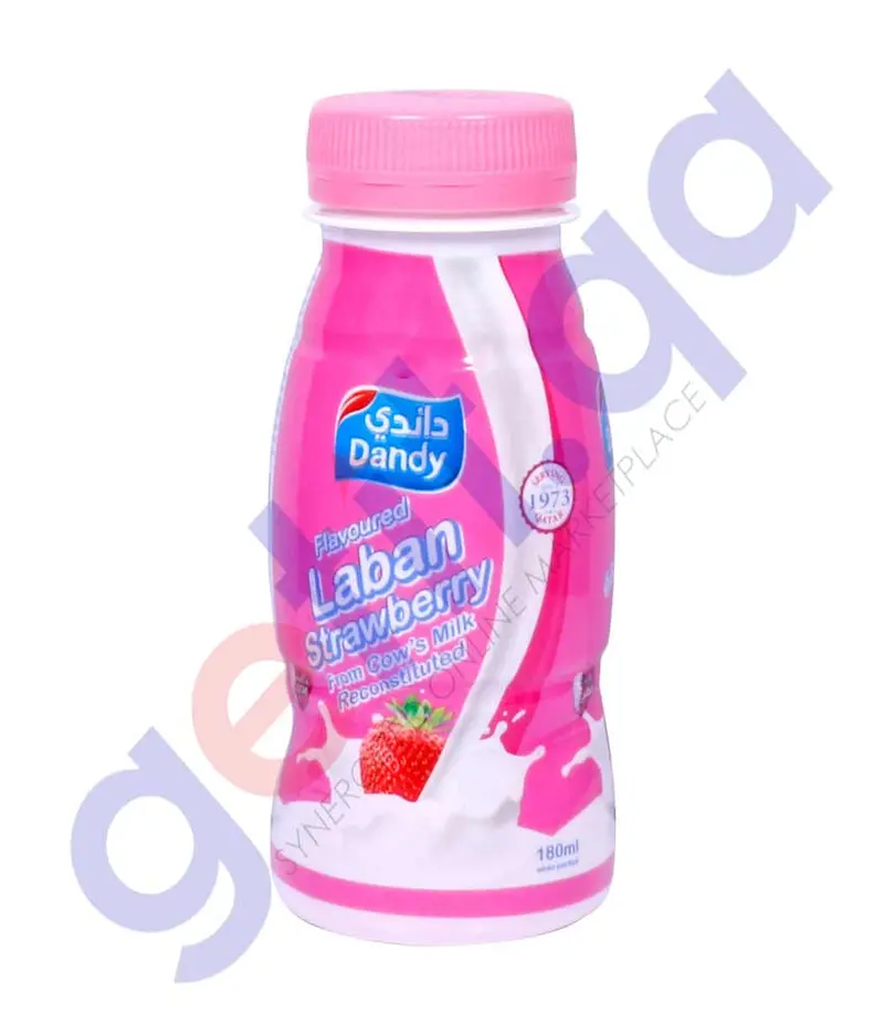 Dandy Strawberry Laban – Probiotic Yogurt Drink, 180Ml 1