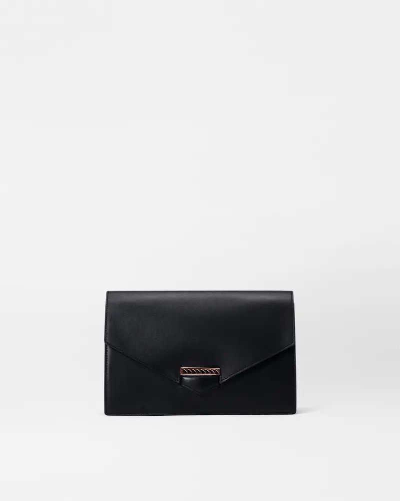 Dezso Finn Clutch In Genuine Black Leather 1