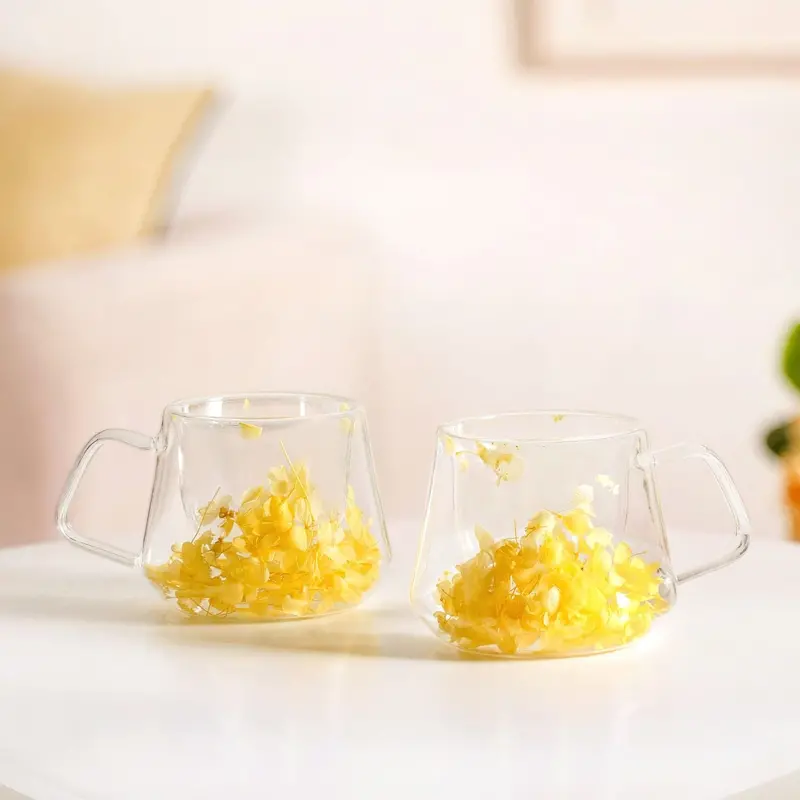Diamond-Textured Double-Walled Ceramic Mug Set – 2-Pack (180Ml) 1