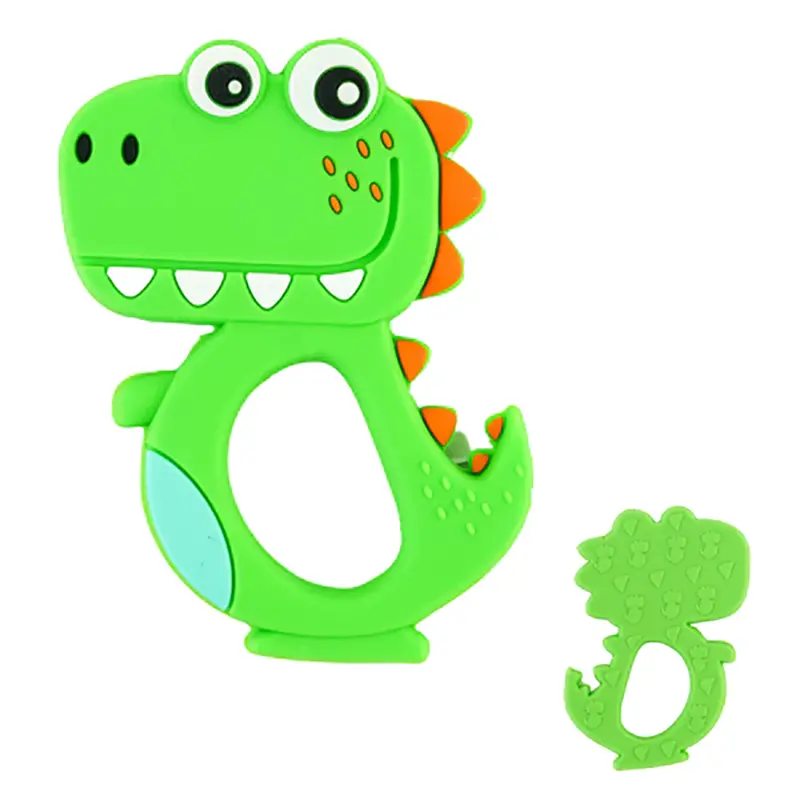 Dino-Themed Food-Grade Silicone Teether – Busy Baby 1