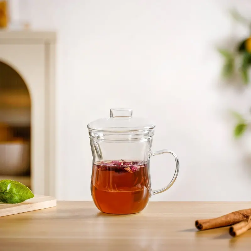Double-Walled Glass Teapot With Built-In Infuser And Strainer 1