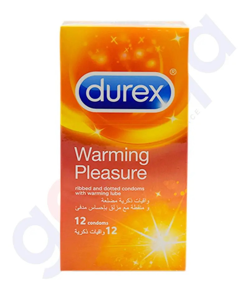 Durex Warming Pleasure Condoms – Gentle Heat Sensation (12 Pcs) 1
