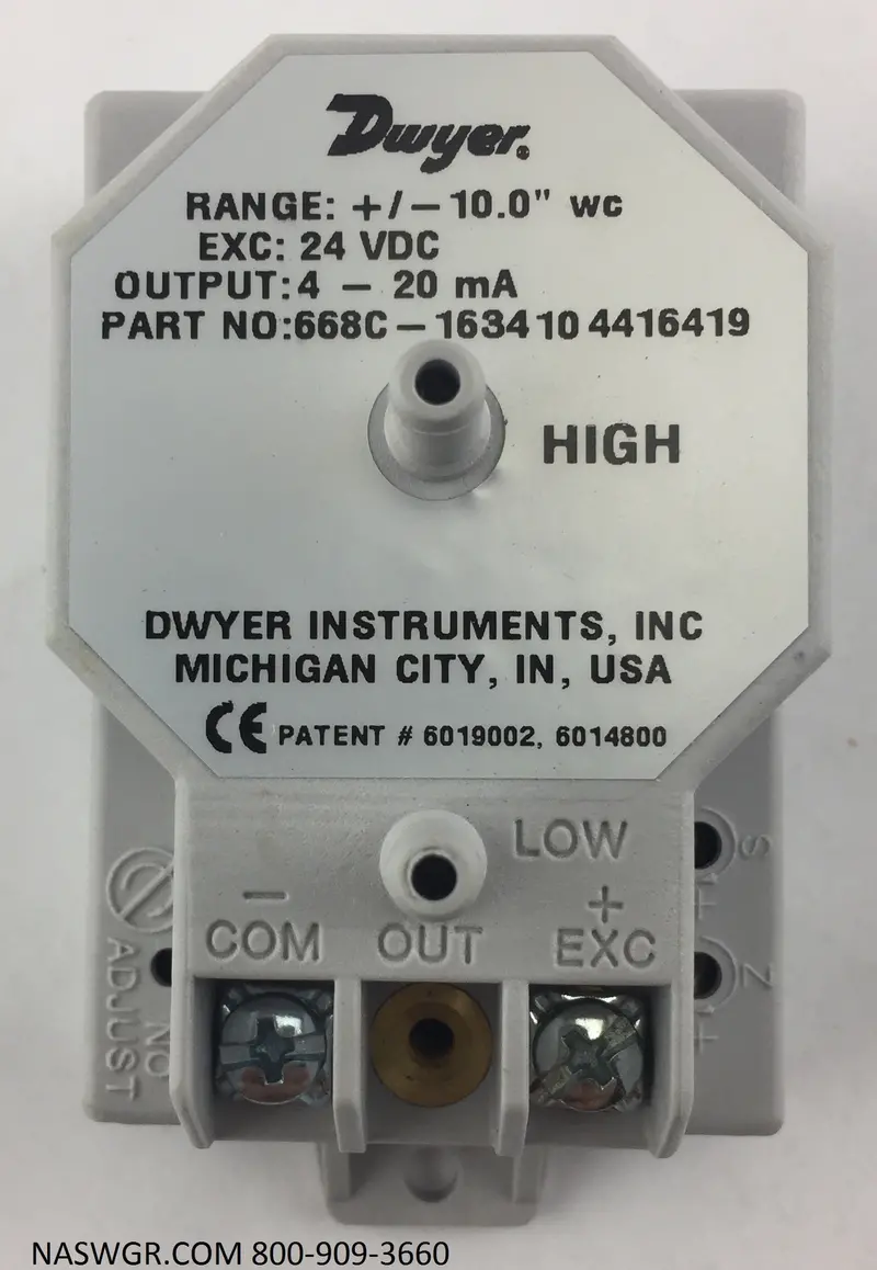 Dwyer 668C Series Pressure Transmitter — Model 1634 1