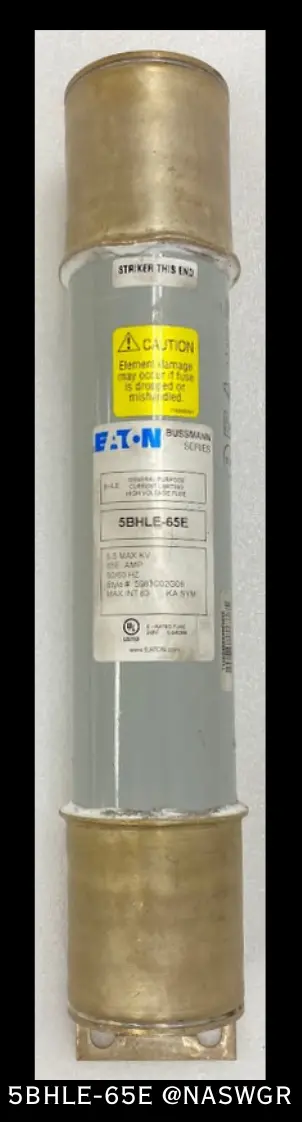 Eaton 5Bhle-65E High-Voltage Current-Limiting Fuse – 65E Class, Unused 1