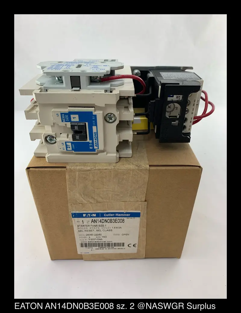 Eaton An14Dn0B3E008 Size 1 Motor Starter – 27A, 240V Coil – Unused 1