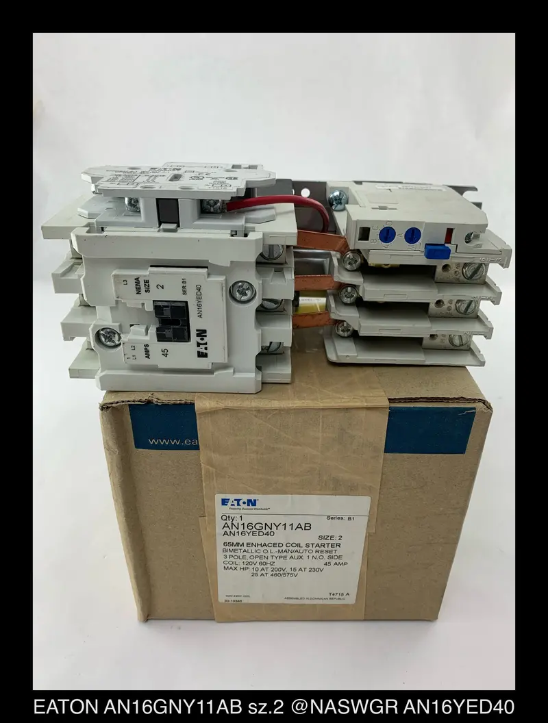 Eaton An16Gny11Ab Freedom Series Size 2 Starter – 45A, 120V Coil – Unused 1
