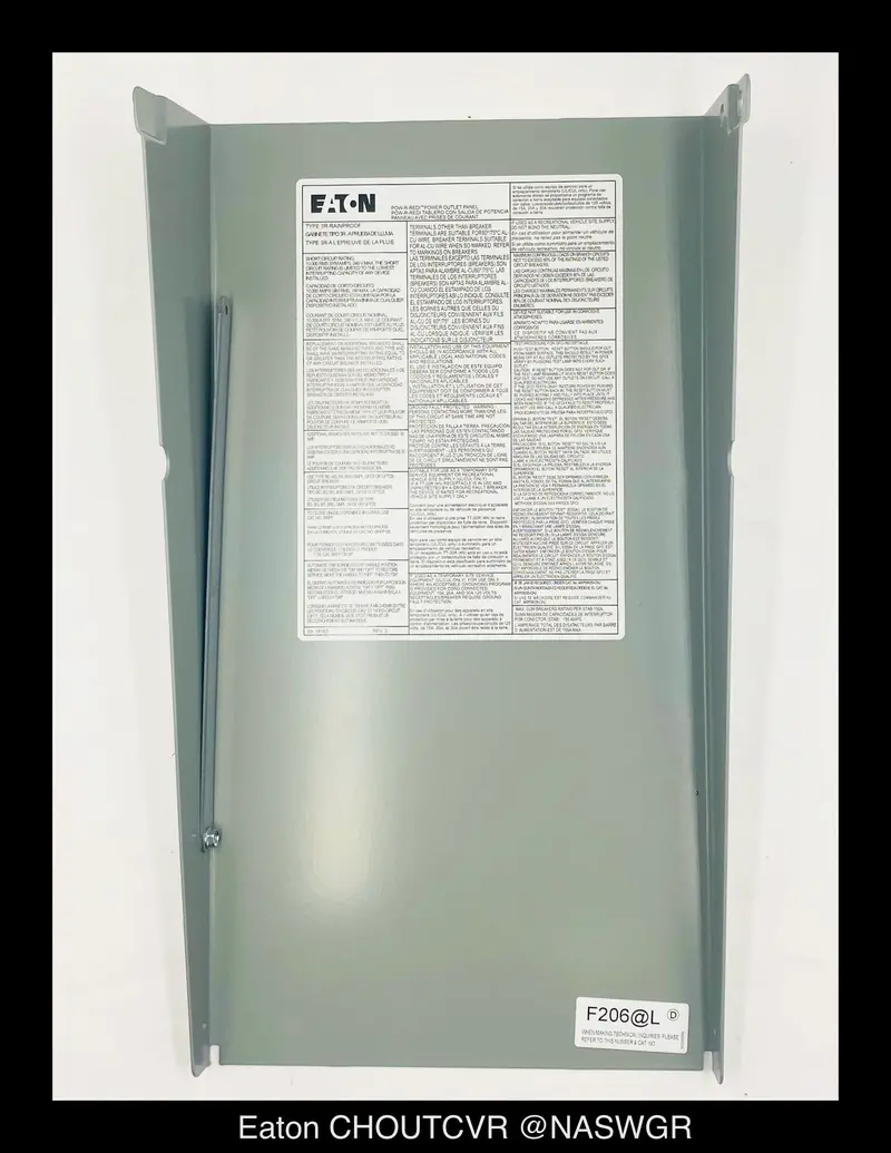 Eaton Choutcvr Replacement Outer Cover For Power Outlet Panel — Unused 1