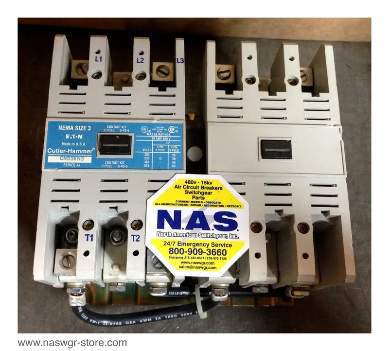 Eaton/Cutler-Hammer Cn55Kn3 Contactor Kit – Nema Size 3, 2–3 Pole, Series A1 1