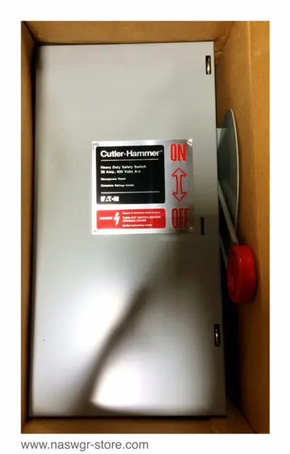 Eaton/Cutler-Hammer Dh361Ugk 30A 600V 3-Pole Heavy-Duty Safety Switch – Nema 1, Factory Fresh 1