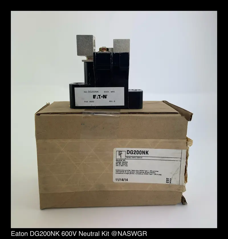 Eaton Dg200Nk Neutral Kit For 200A Safety Switches – Compatible With Dh Series – Unused 1