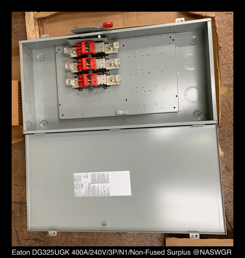 Eaton Dg325Ugk 400A 3-Pole Heavy-Duty Safety Switch – 240V, Nema 1 Enclosure 1