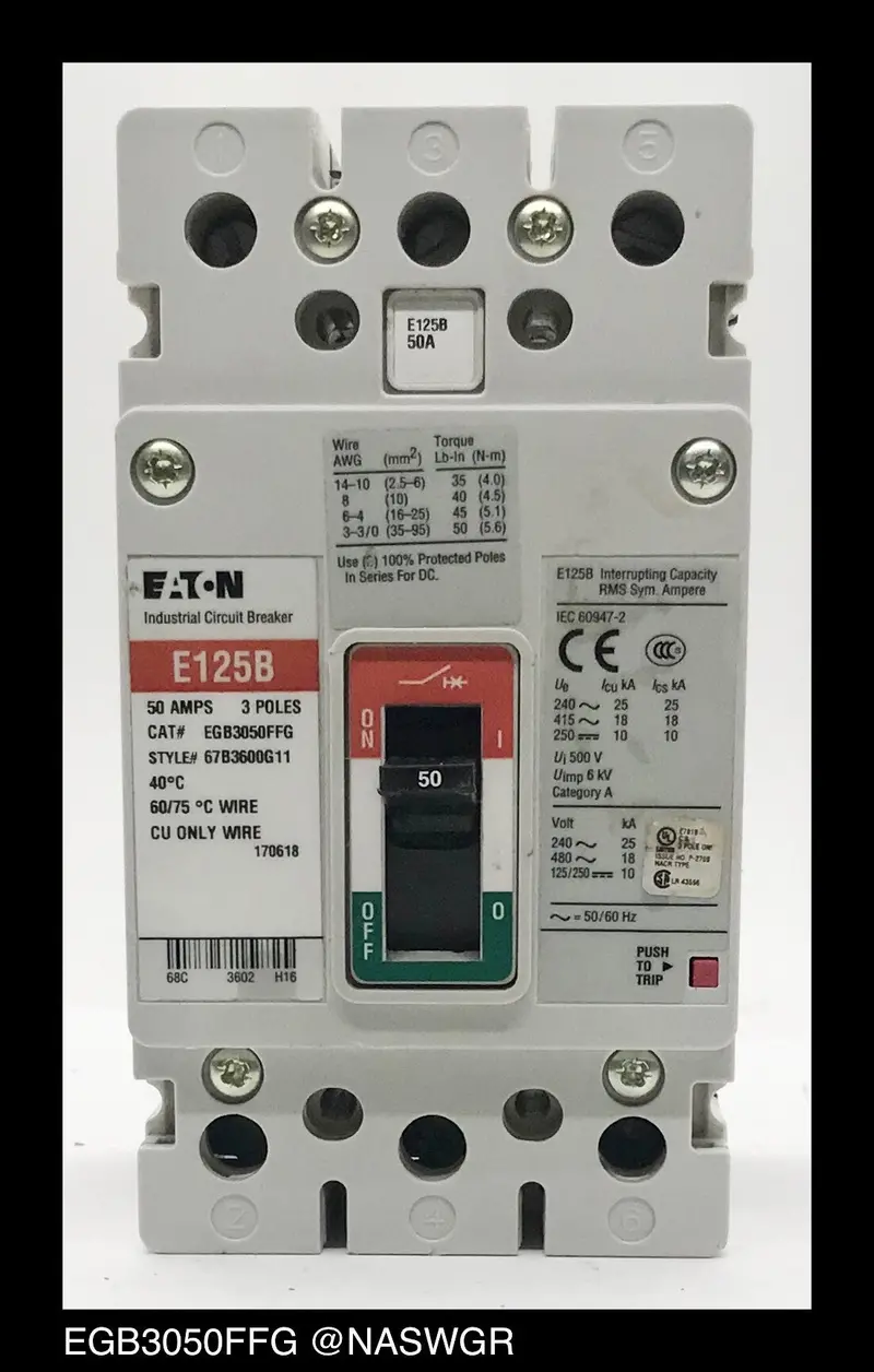 Eaton Egb3050Ffg 50A Molded Case Circuit Breaker 1