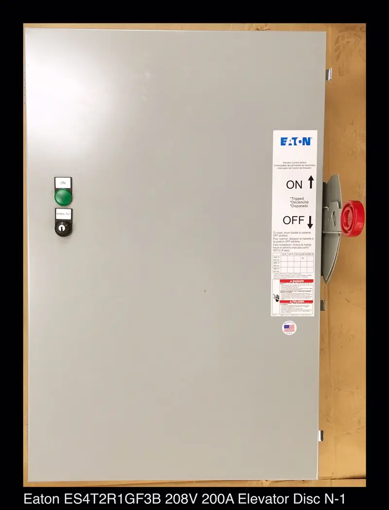 Eaton Es4T2R1Gf3B 200A 208V Elevator Control Disconnect Switch (Nema 1) 1