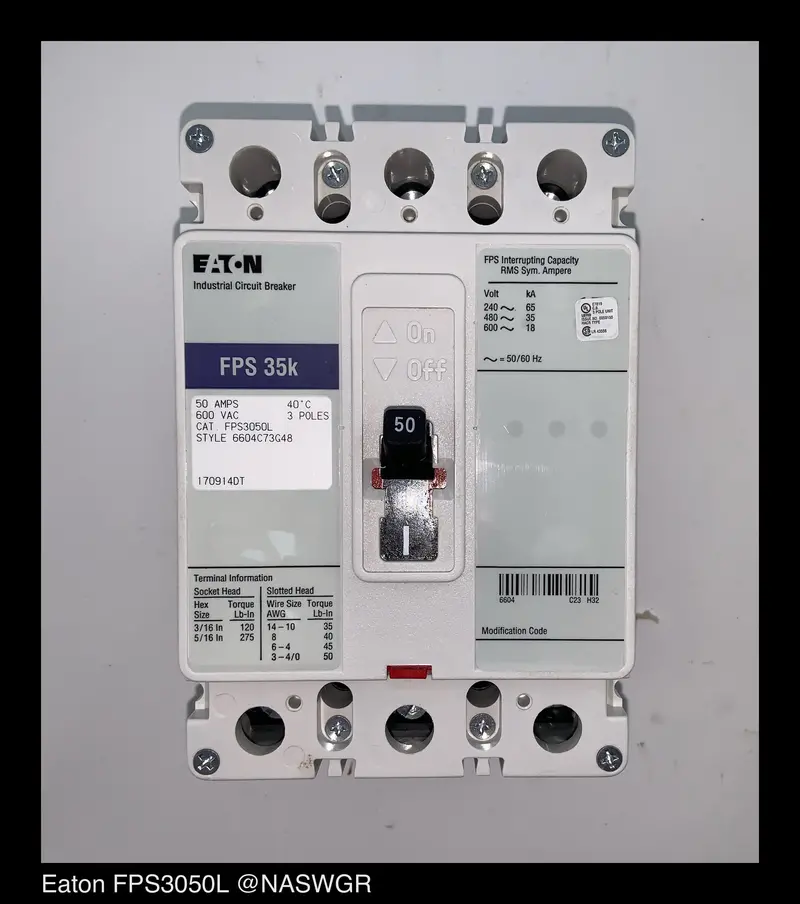 Eaton Fps3050L 50A Molded Case Circuit Breaker – Unused Surplus Inventory 1