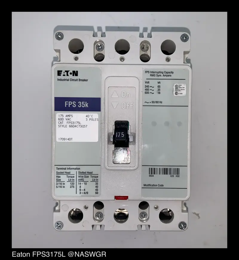Eaton Fps3175L 175A Molded Case Circuit Breaker – Factory-Fresh Surplus 1