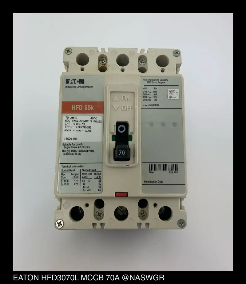 Eaton Hfd3070L Molded Case Circuit Breaker – 70A 1