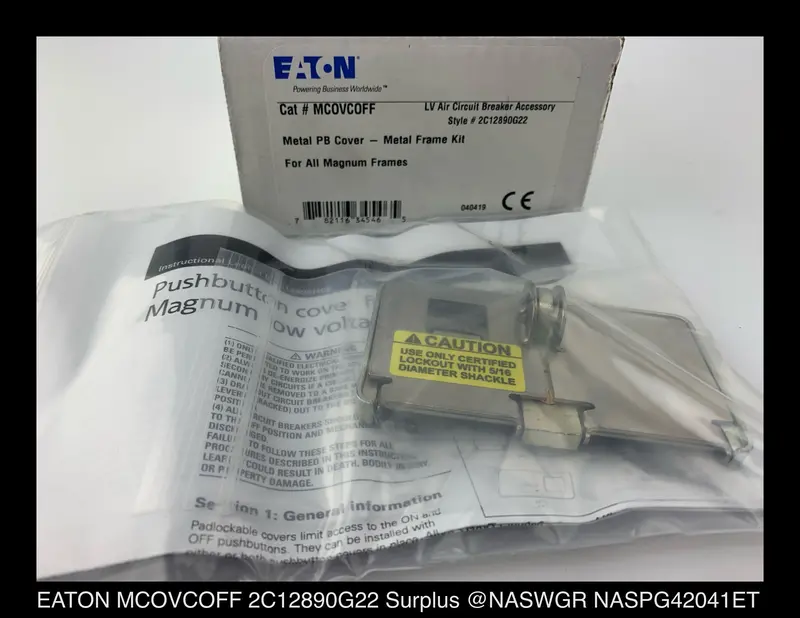 Eaton Magnum Mcovcoff 2C12890G22 Pushbutton Cover Kit (Unused) 1