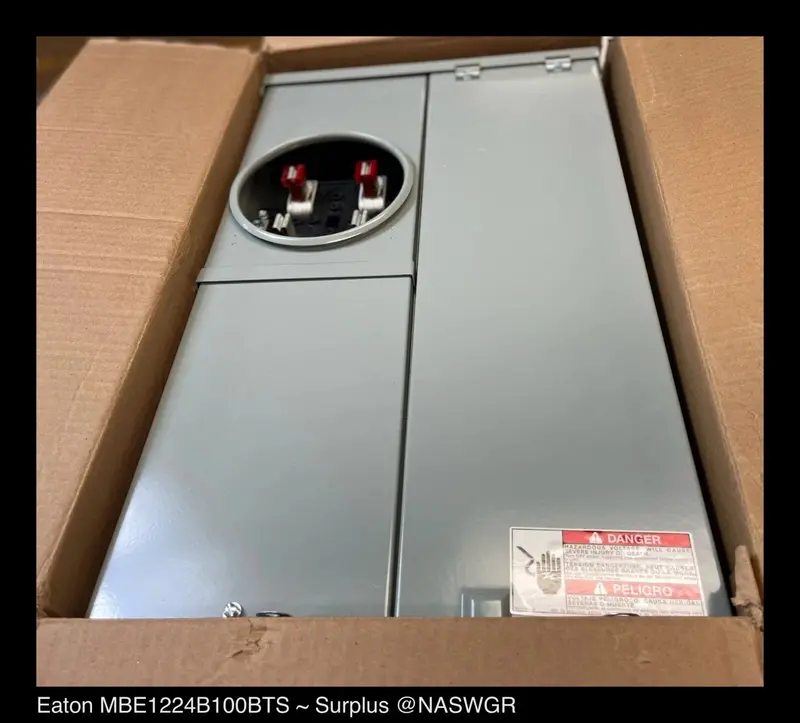 Eaton Mbe1224B100Bts Euserc-Compliant Meter Main Breaker — 100A, 120/240V, Nema 3R Enclosure (Surplus) 1