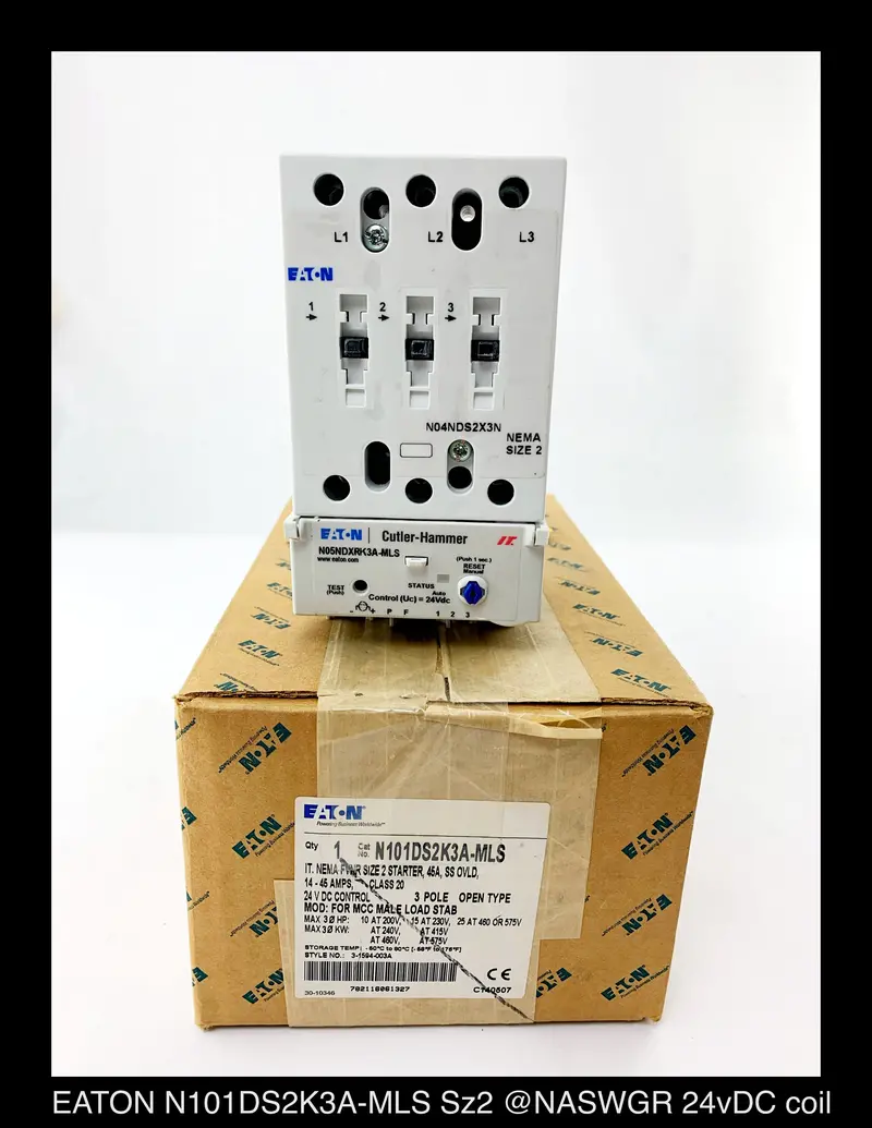 Eaton N101Ds2K3A-Mls Electromechanical Starter – 45 A, 24 Vdc Control 1