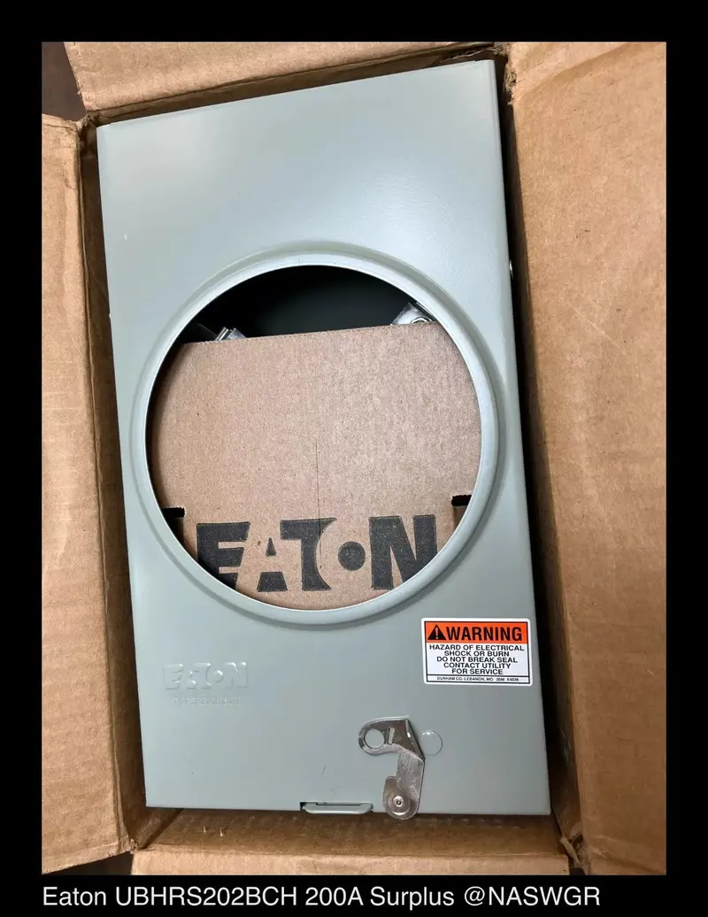 Eaton Ubhrs202Bch 200-Amp 600-Volt Meter Socket — 4-Jaw, Surplus 1