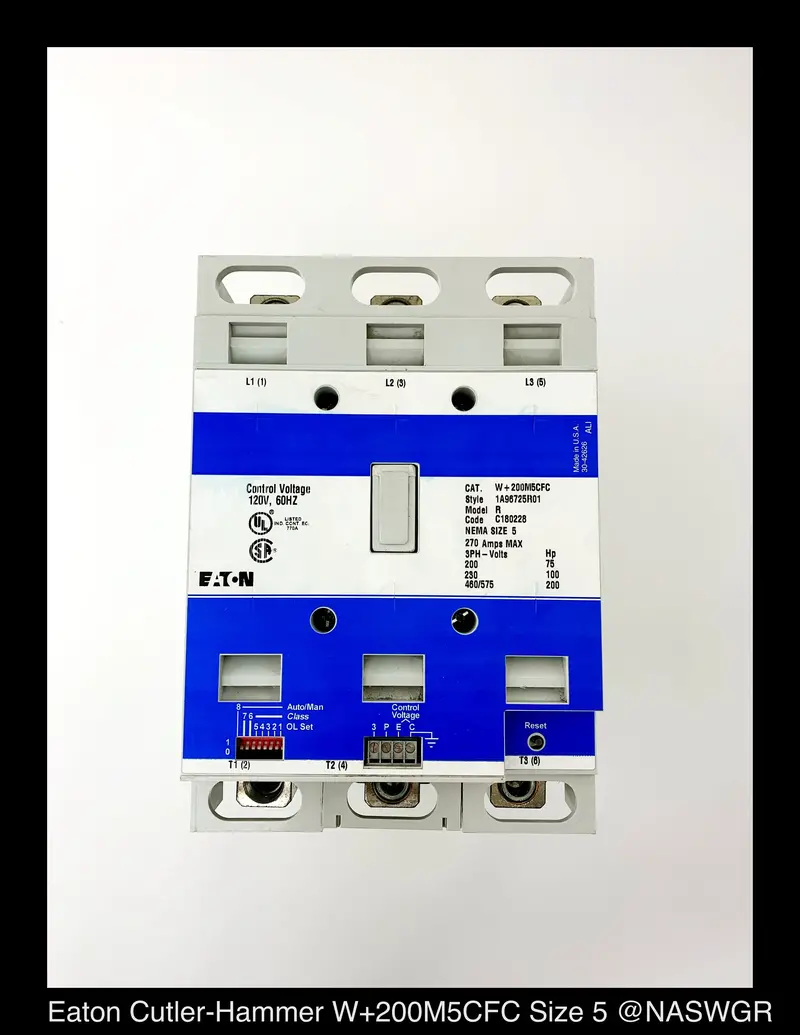 Eaton W+200M5Cfc Nema Size 5 Full-Voltage Motor Starter – 270A, 120Vac Coil 1