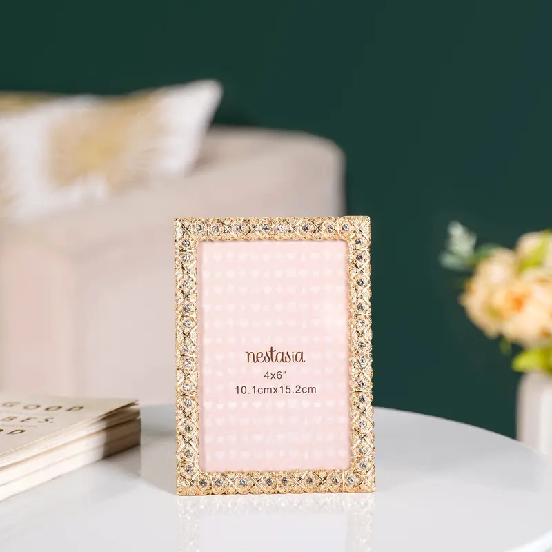 Elegant Gold Rhinestone Photo Frame – Small 10X15Cm 1