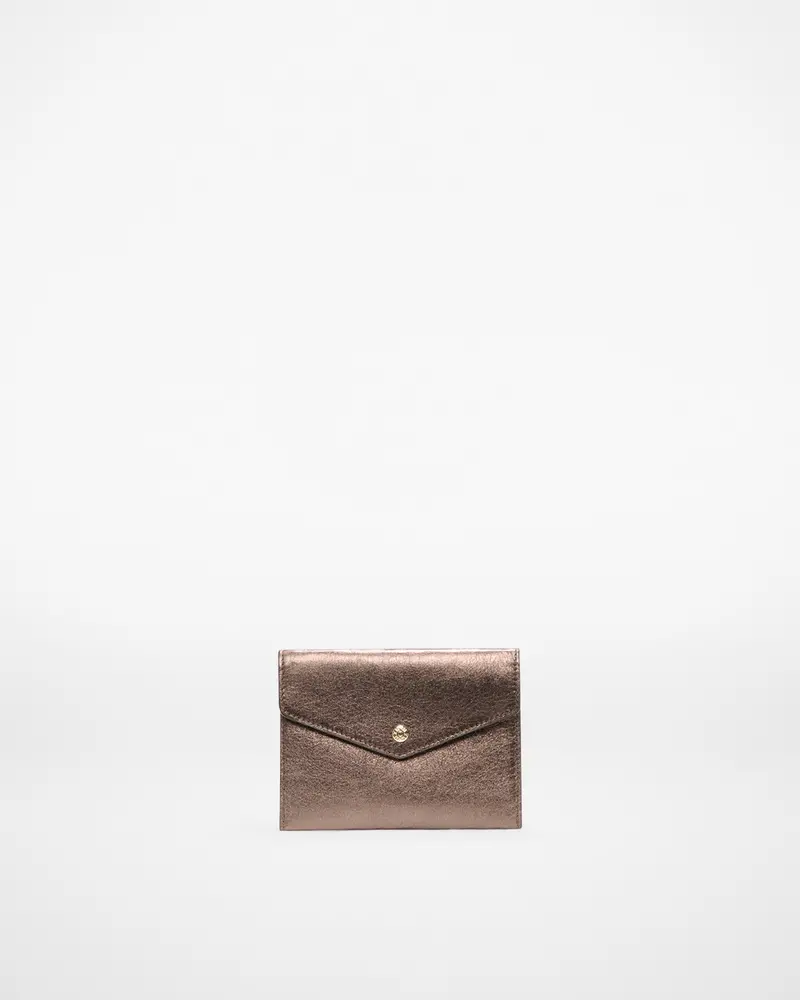 Espresso Metallic Leather Greta Shoulder Bag 1