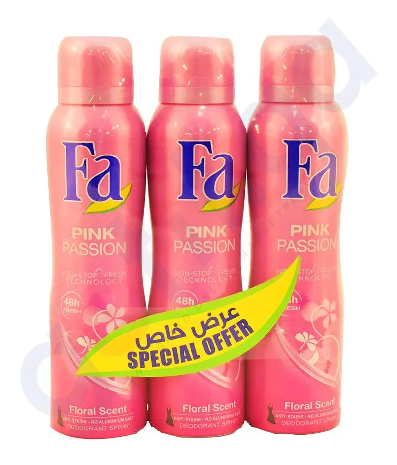 Fa Pink Passion Deodorant Spray – 3 X 150Ml Value Pack 1