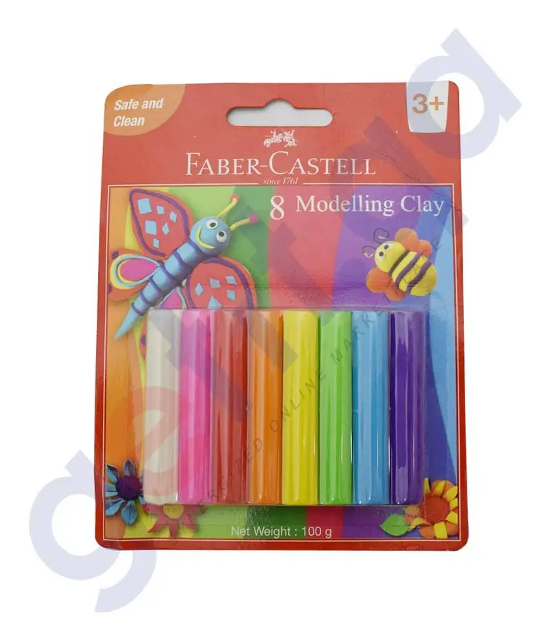 Faber-Castell 8-Color Modeling Clay Assortment (100G Each) 1