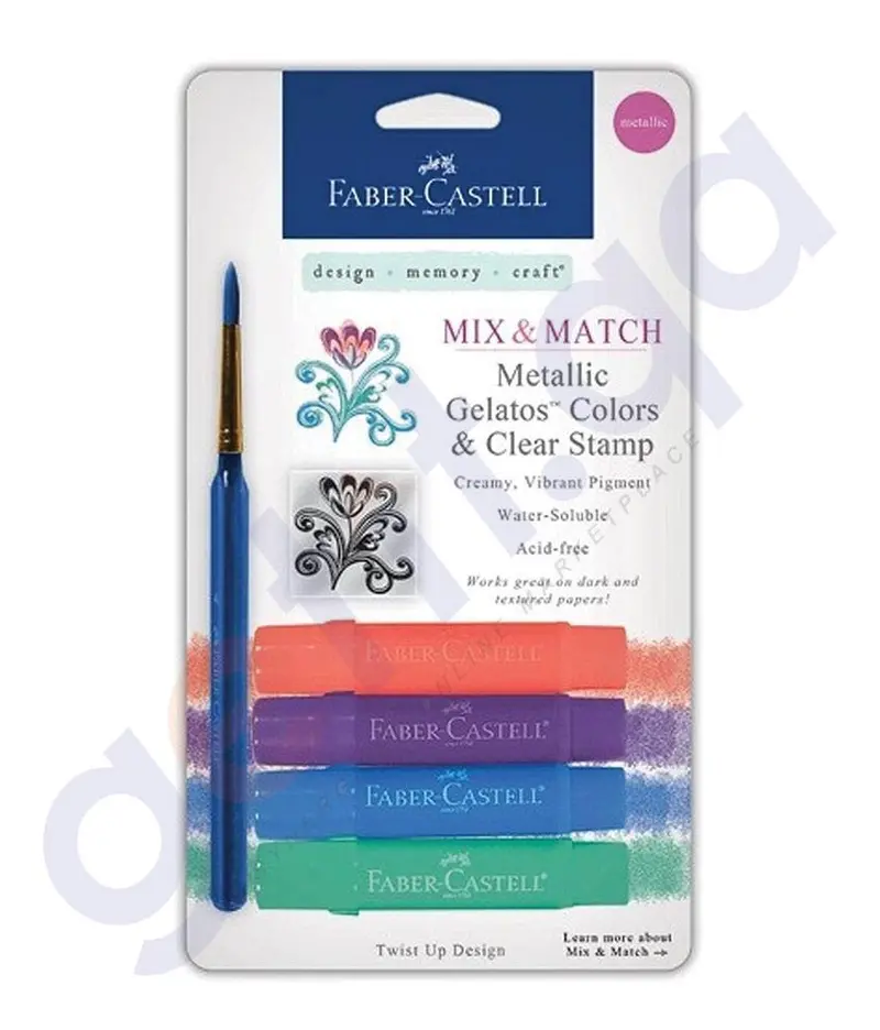 Faber-Castell Gelatos Metallic Crayon Set (4-Piece Blister) 1