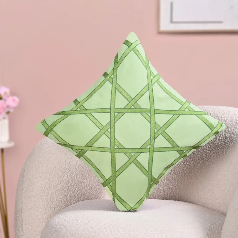 Fernline Pure Cotton Embroidered Pillow Cover – 40X40Cm 1