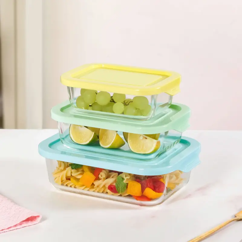 Freshlock Rectangular Meal Prep Containers – 3-Piece Set (S–L) 1