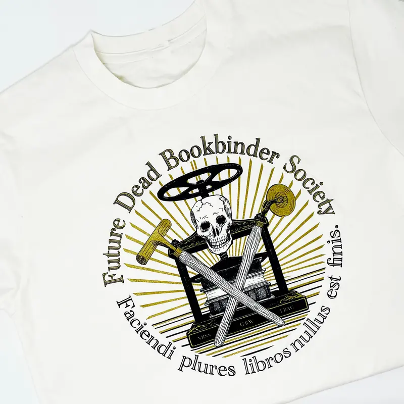 Future Dead Bookbinder Graphic T-Shirt By Johnny Carrera 1