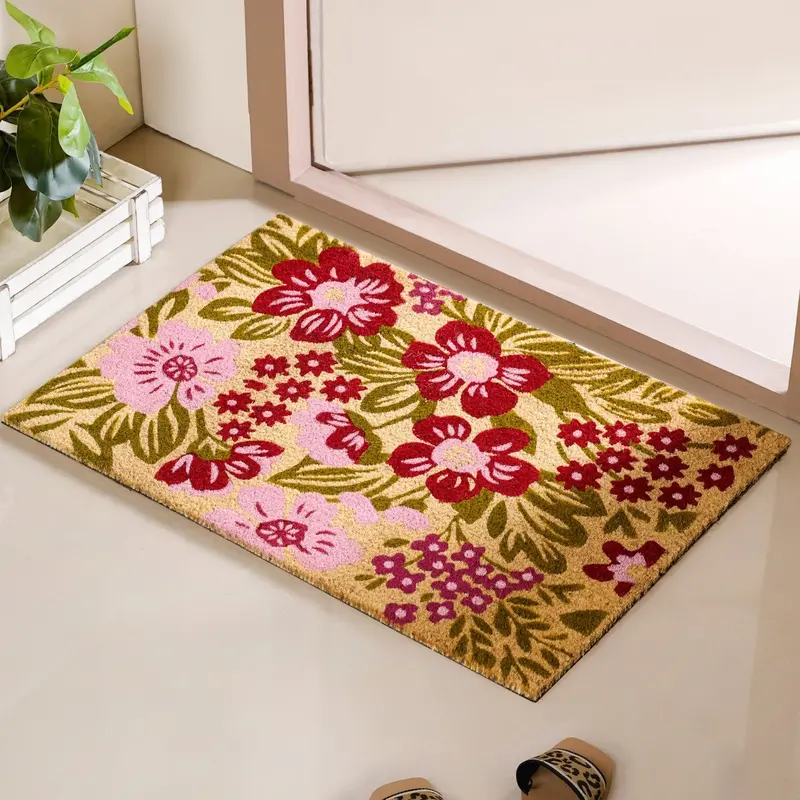 Garden-Themed Printed Coir Floor Mat – 36X24 Inches, Eco-Friendly 1