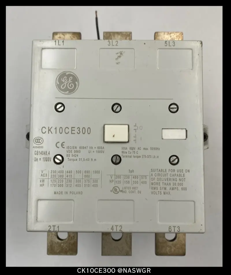 Ge Ck10Ce300 Heavy-Duty Contactor – 500A, 24V Dc Control 1